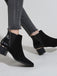 Schwarze Matte Obermaterial Chunky Heel Chelsea Stiefel