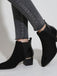 Schwarze Matte Obermaterial Chunky Heel Chelsea Stiefel