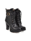 Leder High Top Chunky Heel Martin Stiefel