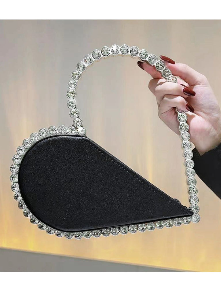 Einzigartig Strassstein Herzförmig Handtasche