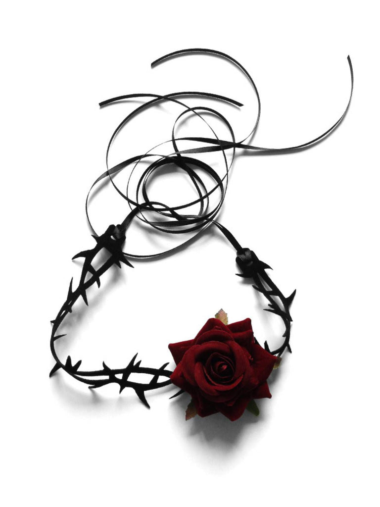 Rose Flanell Blume Samt Halskette