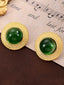 Retro Smaragd Gold Trim Legierung Ohrringe