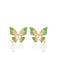 Grüne Schmetterling Perlenohrringe