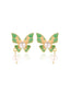Grüne Schmetterling Perlenohrringe