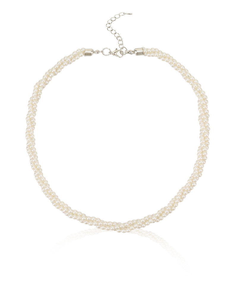 Vintage Weiß Perle kurze Halskette