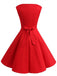 ROT 1950ER BOW VINTAGE SWING PARTY KLEID
