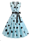 [Vorverkauf] 1950ER DOT BOW VINTAGE SWING KLEID