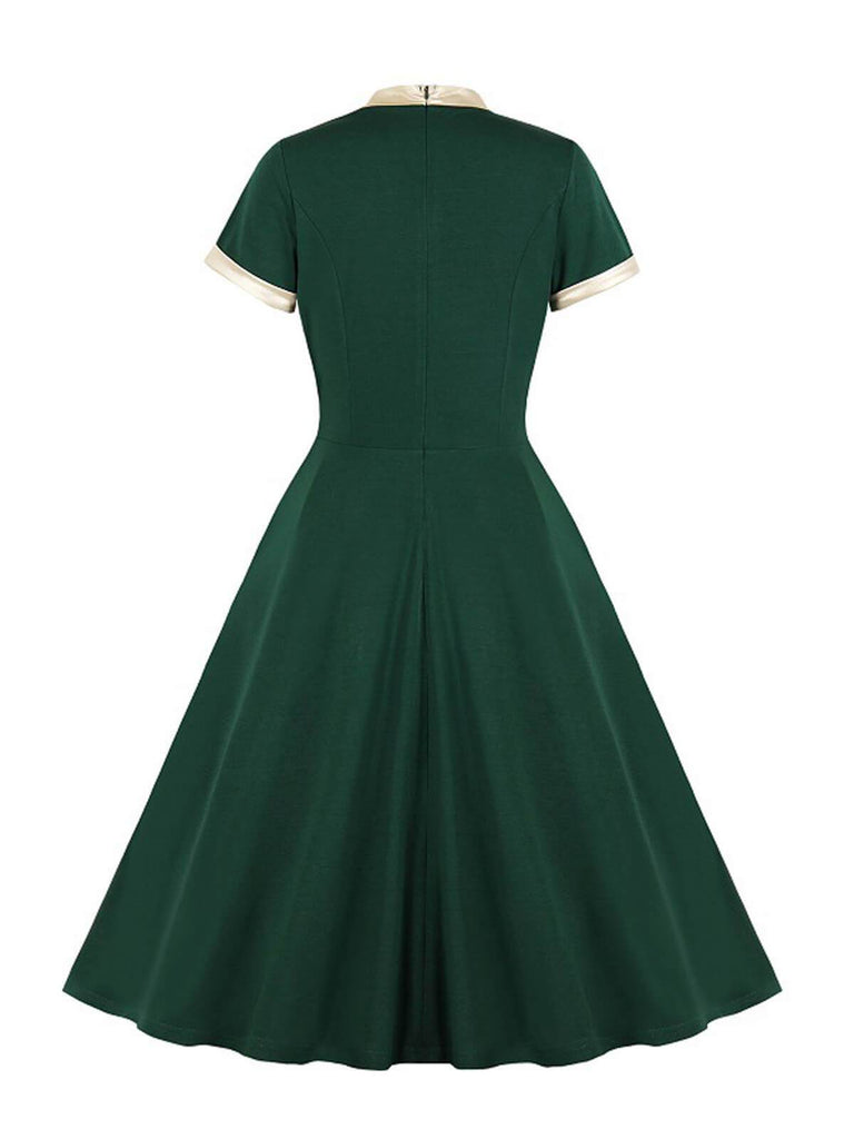 1950ER BOW HOHE TAILLE SWING KLEID
