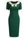 1960er Schleife Patchwork Bodycon Kleid