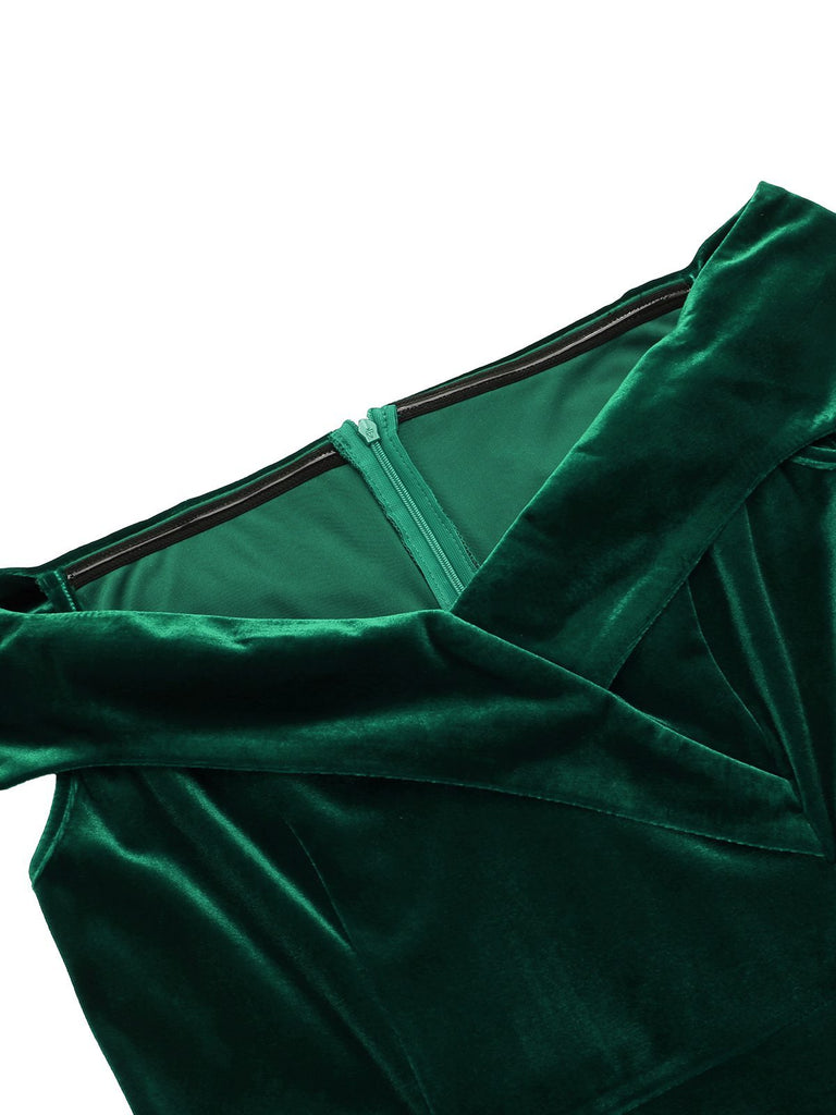 1960ER SCHULTERFREIES, FIGURBETONTES SAMTKLEID