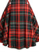 Grün 1950er Plaid Spaghettiträger Swing Kleid