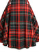 Schwarz 1950er Plaid Spaghettiträger Swing Kleid