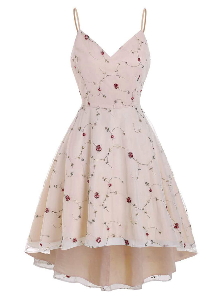 1950ER APRIKOSE SPAGHETTI SWING KLEID