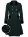 1950er Dunkelgrüner Mantel mit Knöpfen