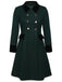 1950er Dunkelgrüner Mantel mit Knöpfen