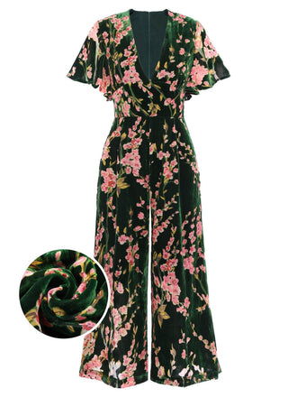GRÜNER SAMT VINTAGE JUMPSUIT