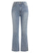 Gestreifte Flare Jeans Mit Stickerei