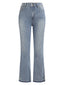 Gestreifte Flare Jeans Mit Stickerei