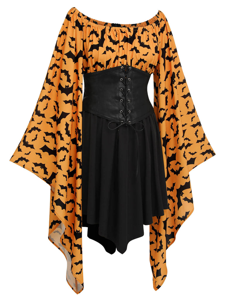 Halloween Gothic Fledermaus Empire Taille Kleid