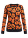 Orange 1950er lustiger Halloween Kürbis Pullover