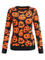 Orange 1950er lustiger Halloween Kürbis Pullover