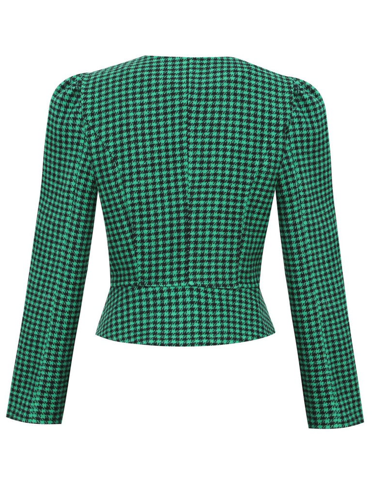 RETRO GRÜNER KAROKNOPF BLAZER