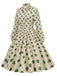 1950er Tupfen Schleifenknoten Swing Kleid
