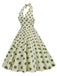 1950er Polka Dot Halter Swing Kleid
