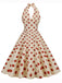 1950er Polka Dot Halter Swing Kleid