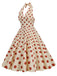 1950er Polka Dot Halter Swing Kleid