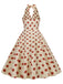 1950er Polka Dot Halter Swing Kleid