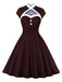 1950er Polka Dots Herzkragen Kleid