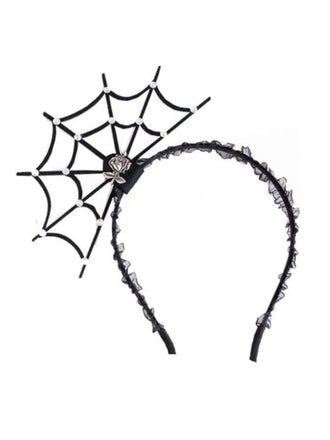 SCHWARZES HALLOWEEN SPINNENNETZ-STIRNBAND