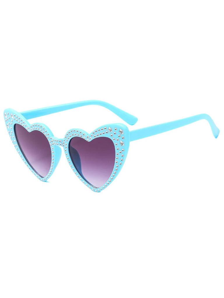 Solide Strass Herz Rahmen Sonnenbrille