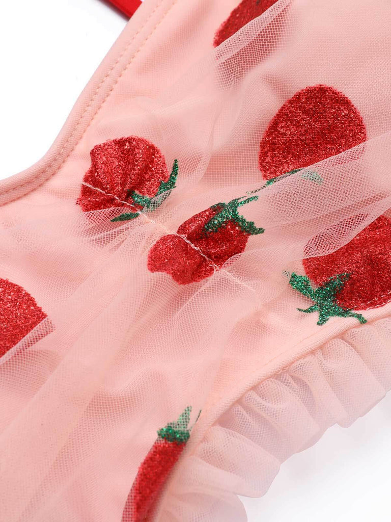 [Übergröße] Strawberry Cami Tankini Set Aus Spitze