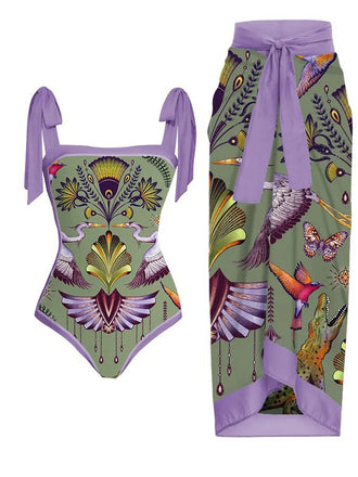 Waldtiere Badeanzug Mit Schnürung & Cover-up