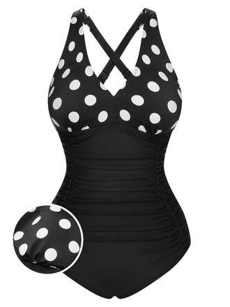 1950er Bedruckter Einteiliger Badeanzug