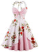 1950er Halter Floral Swing Kleid