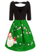 Rot 1950er Patchwork  Weihnachten Bogen Kleid